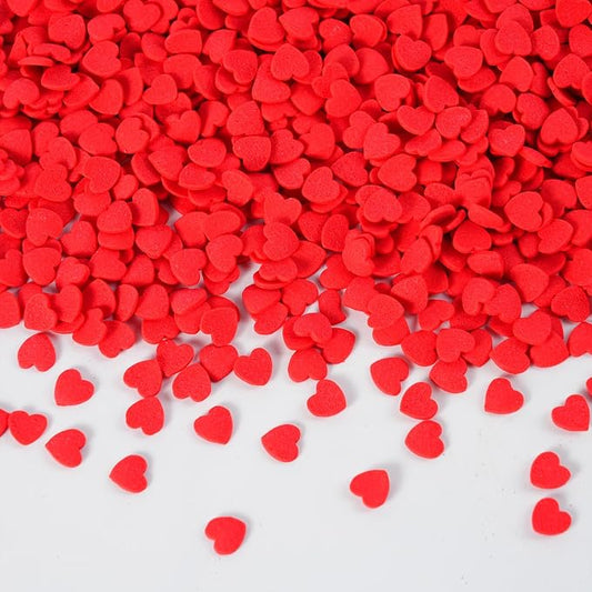 Red Heart Confetti Sprinkles 7 oz Edible Valentine Sprinkles for Cake Decorating Candy Cupcake Cake Topper Cookie Baking Decorations Christmas Valentine's Day Wedding Supplies