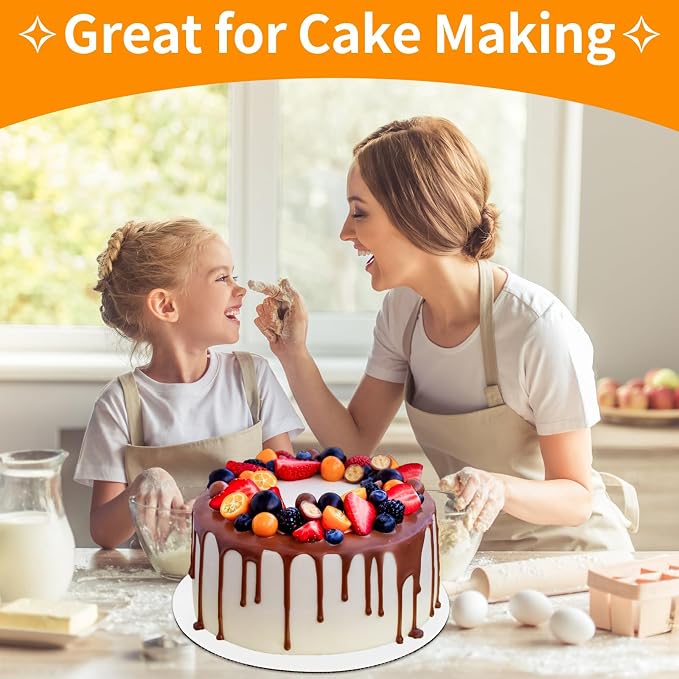 WINKIO 15PCS Cake Boards 10 inch round， White Cake Board Rounds，White Cake Circles Rounds Base Food-Grade Cardboard Cake Plate for displaying cakes