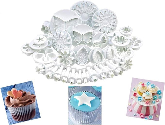 33 Pcs Fondant Cake Cookie Plunger Cutter Mold Sugar craft Shape DIY Tools