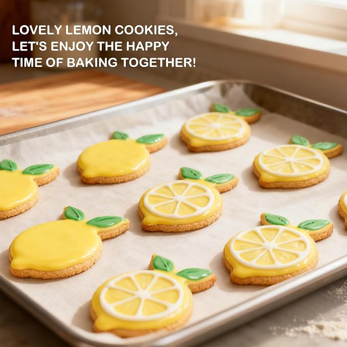 3 Piece Lemon Cookie Cutters- 3.77",3",2" Fruit Cookie Cutters Shapes, Stainless Steel Funny Cookies Baking Cutter for Biscuit Dough Fondant