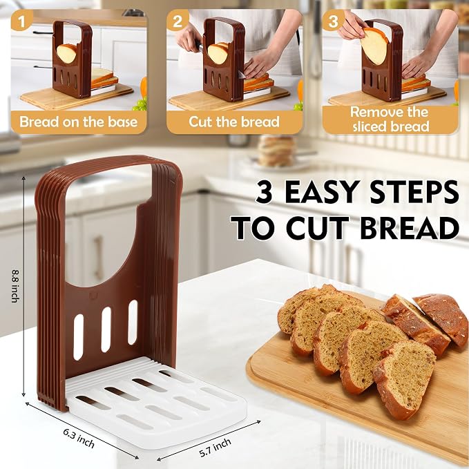 Teenyyou 2 Pcs Extra Large Bread Box with Slicer, Metal Farmhouse Bread Storage Container with Bamboo Cutting Board Lids Multi-size Breadbox Set for Kitchen Countertop(Black)