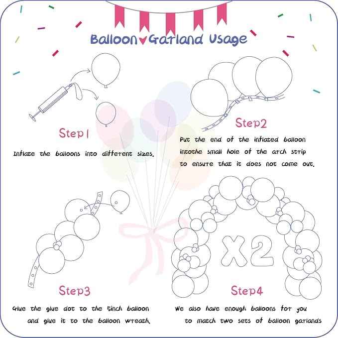412pcs Hot Pink Balloon Garland Arch Kit 18 12 10 5 Inch Different Sizes Matte Latex Balloons for Valentine's Day Baby Shower Birthday Wedding Princess Theme Party Decoration