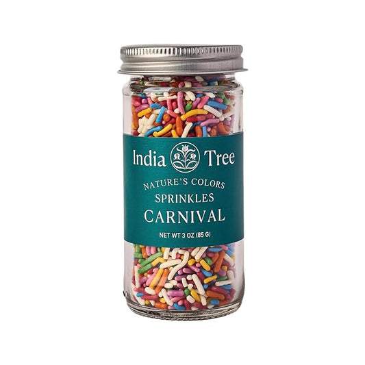 India Tree Nature’s Colors Carnival Sprinkles, 3 oz Glass Jar