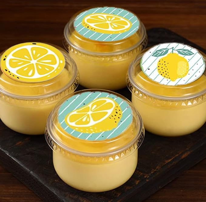 500PCS Lemon Stickers Yellow Green Fruit Decals 1 Inch 8 Different Round Roll Lemons Themed Birthday Party Favors Business Card Candy Cookie Bag Envelope Seals Gift Wrapping (Lemon)