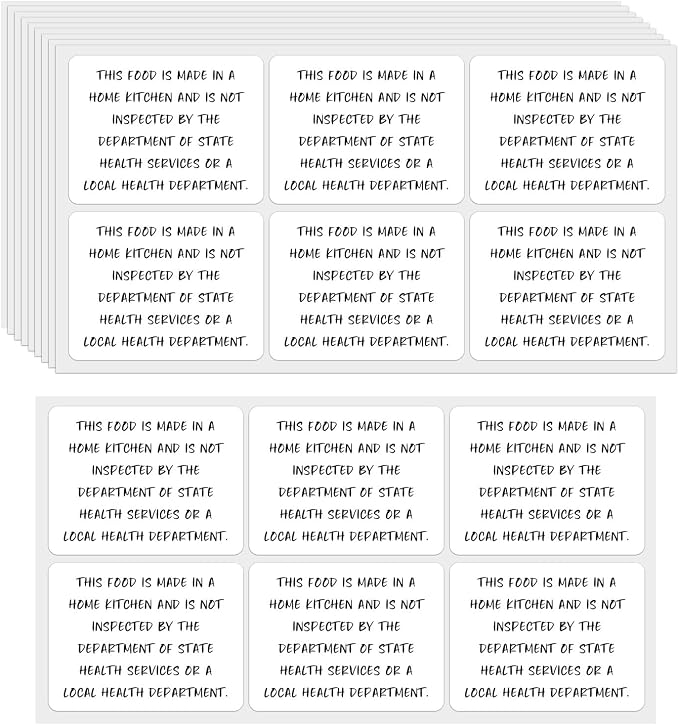 120 Pack Cottage Food Law Label Stickers,1.5x2 Inch Cottage Law Labels for Baker's,Home Kitchen Food Labels Non-Inspection Statement