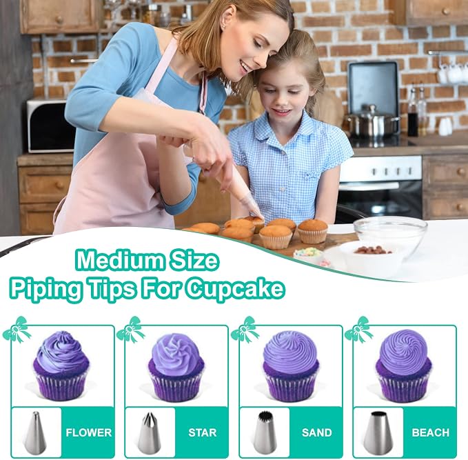 Cake Decorating Kit,Piping Bags and Tips Set,Cake Decorating Supplies,Frosting Piping Kit,Cake Baking Supplies for Beginners (488PS)