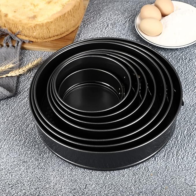 Round Bakeware With Buckle, Carbon Steel Mold, Honeycomb Bottom Cake Mold, Non-Stick Mousse Baking Tool, 12cm / 5inch
