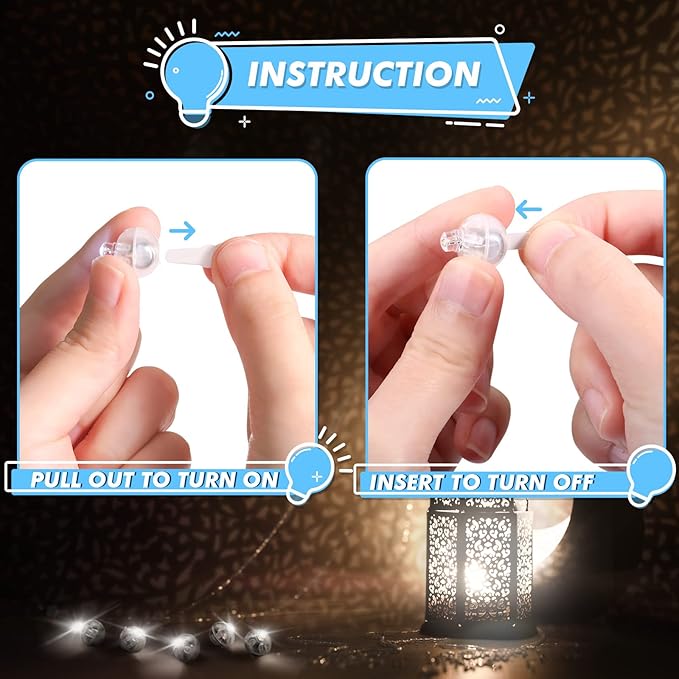 LIHAO 30pcs LED Balloon Lights Mini Round LED Ball Lights for Paper Lantern Christmas Halloween Birthday Wedding (White)