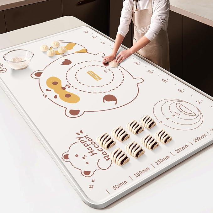 Silicone Dough Mat, 25" L x 18" W Silicone Dough Mat with Raised Lip, Cordless, Handheld for Lawn Care, Portable Lightweight