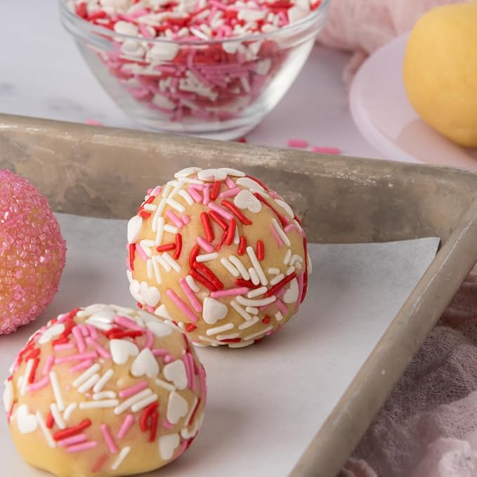Sweets Indeed Valentines Day Sprinkles with Hearts | Bulk Jimmies Mix | Red White Pink Sprinkle Mix for Baking & Decorating | 10 ounces