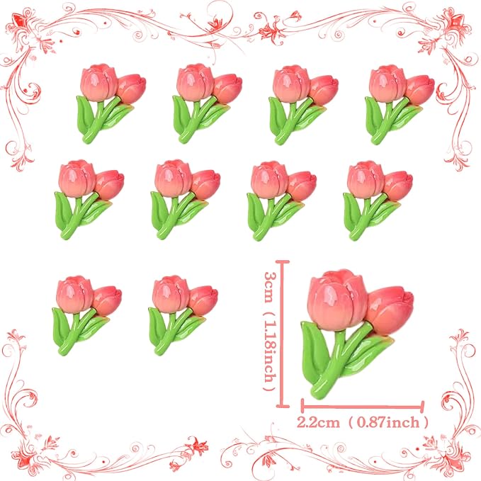 15PCS Flower Birthday Cupcake Toppers Decorations, Pink Tulip Cupcake Toppers Baby Shower Decorations for Girls Women, Baby in Bloom Spring Floral Cup Cake Toppers for Garden Theme Party