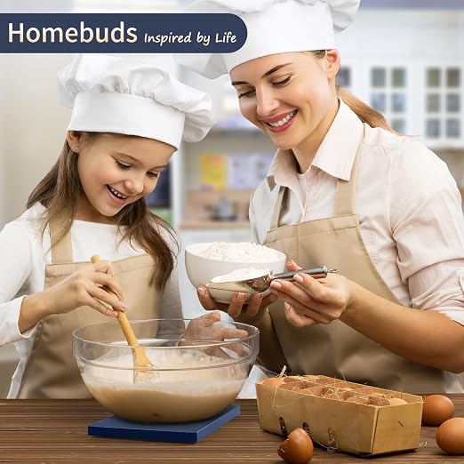 Homebuds 22lb/10kg Food Scale, Precision 0.1oz/1g by Our Professional Scale Factory Since 2001, Kitchen Scales Digital Weight Grams and Ounces for Cooking and Baking, LED, 3*AAA Batteries, Blue