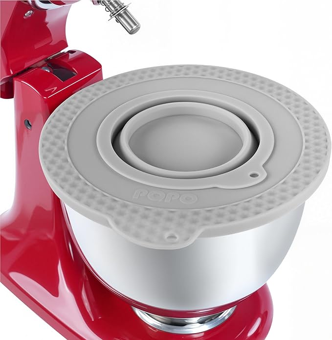 Silicone Mixer Bowl Cover Compatible with KitchenAid 4.5-5 Quart Tilt-Head Stand Mixer, Mixer Bowl Lid to Prevent Spilling of Ingredients