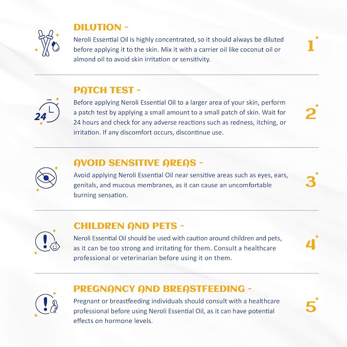 HIQILI Neroli Essential Oil 3.38 Fl Oz, Neroli Oil for Skin, Diffuser, Includes 10ML Travel Bottle - 100ML