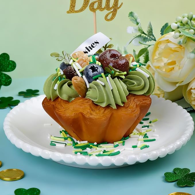 St Patricks Day Sprinkles - 6.53oz Green Shamrock Sprinkles for Cake Decorating, Assorted with Jimmies, Nonpareils, Confetti, Edible Sugar Candy for Baking, Cupcake, Cookie, Ice Cream Toppings