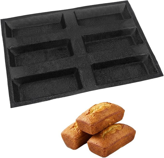 Dioycli Silicone Bread Loaf Pan for Baking Rectangular Bread Pan 6 Loaf Non Stick Baking Molds for Meatloaf, Baguette, Bread & Sandwich