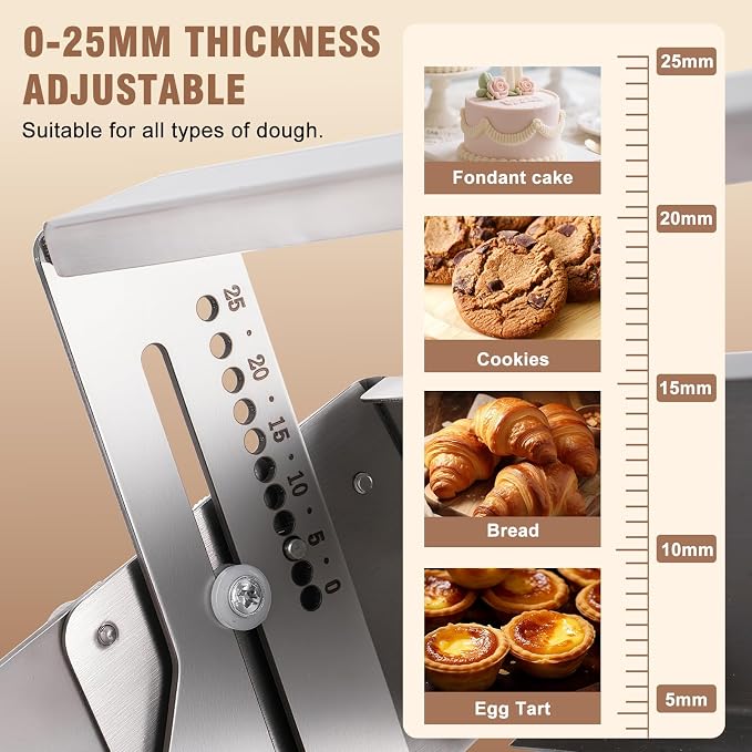 Folding Dough Sheeter 12in Manual Dough Roller Machine Dough Sheeter Machine For Home Thickness Adjustable for Pizza, Croissants, Puff Pastry