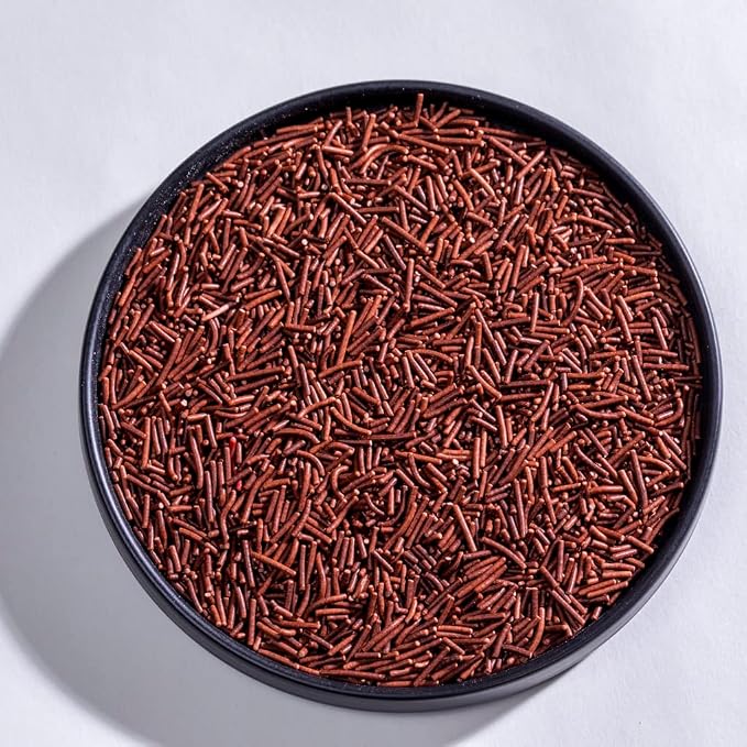 Christamas Brown Jimmies Sprinkles,Cake Sprinkles,Cookie Sprinkles,Edible Candy Sugar Pearls Sprinkles Holiday Sprinkles for Baking ake Cupcake Decorationg Cupcake Cake Topper(Brown)