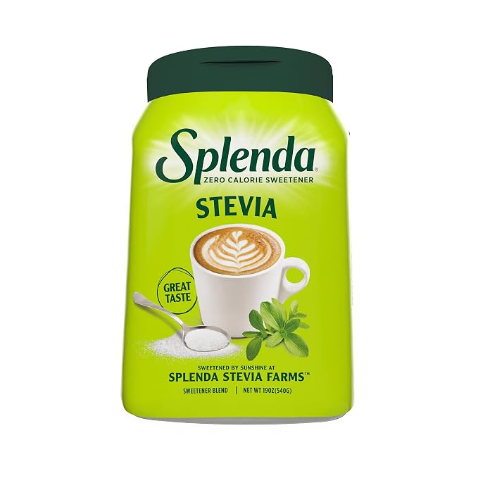 SPLENDA Stevia Zero Calorie Sweetener, Plant Based Sugar Substitute Granulated Powder, 19 oz Jar