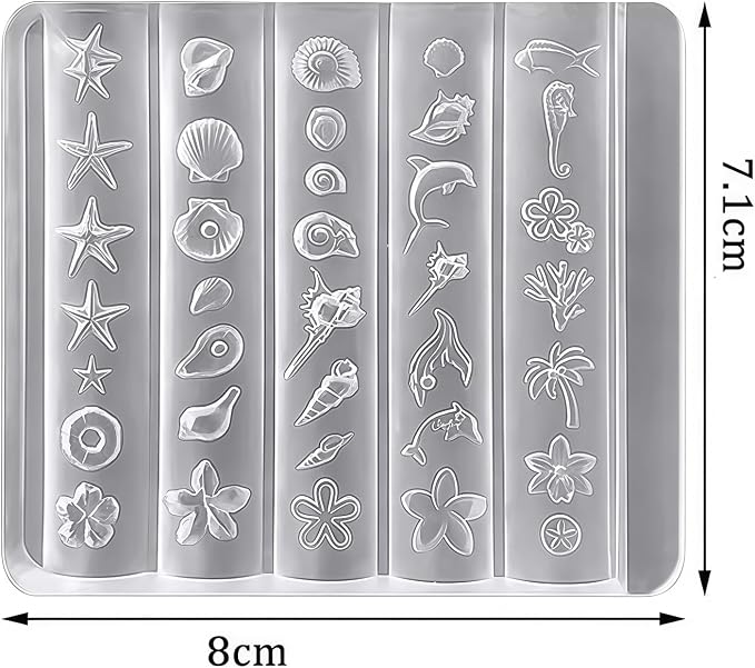 Ocean Nail Art Silicone Molds Mermaid Sea Shell Resin Charms 3D Cavity Flower Dolphin Jewelry Making DIY Manicure Tools