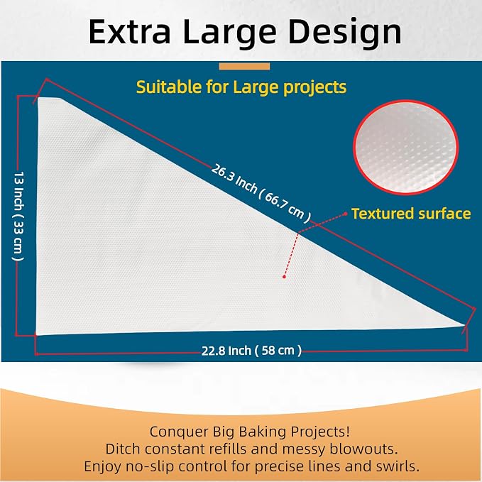 XXXL 26 Inch Extra Large Piping Bags,100 Pack Disposable Pastry Bags,Thick Anti-Burst Icing Piping Pastry Bags For Frosting Decorating Cake Cupcake Cookie (XXXL Large 26 Inch-100 Pack)