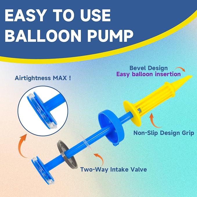 Balloon Pump Handheld Two-Way Dual Action,Double-Way Air Intake Portable Manual Inflator for Balloons,Swimming Rings, Inflatable Toys, Party Decorations