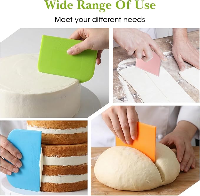 36 Pcs Food Scraper, Flexible Dough Scraper, Multifunctional Kitchen Scrapers Tool, Bread Dough Cutter, Cake Smoother for Icing,
