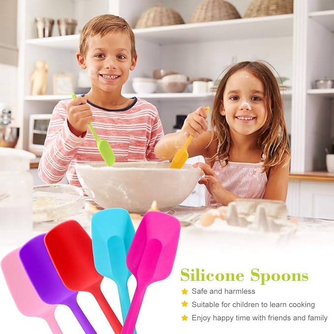 Patelai Silicone Spatulas, 7 Pieces 8.2 Inch Small Rubber Spoon Non Stick Kitchen Christmas Spatulas Heat Resistant Flexible Scrapers Baking Tool for Cooking, Mixing, Baking Tools
