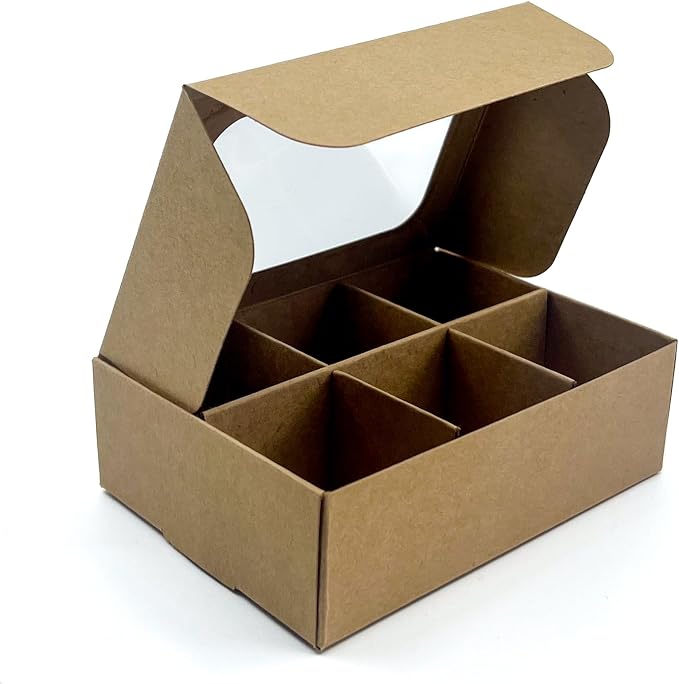 Treat Boxes - 20 ct 5 x 3.5 x 1.57 in Bakery Boxes with Windows and Dividers for Candy, Cookies, Cupcakes, or Bakery Desserts - Chocolate, Treats, and Baked Goods Packaging for Gifting