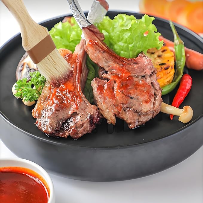 Pastry Brushes for Cooking, Marinade Brush for Oil and Sauce, Cooking Brush with Boar Bristles and Hardwood Handles for Baking, Butter, BBQ (3 Inch)