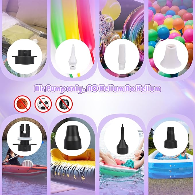 Nulink Electric Balloon Pump, Portable Electric Balloon Blower Machine Balloon Air Pump Dual Nozzle 110V 600W Balloon Inflator for Party Decorations