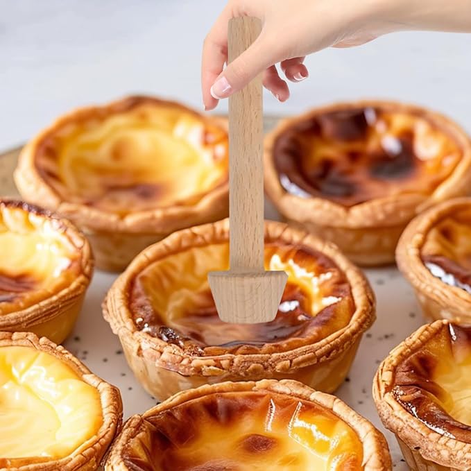 Wooden Tart Tamper,Pie Pastry Dough Tamper,Tart Pan Mold Cake Pastry Baking Tool for Tart, Cheesecakes, Pasta,Baking (single head)
