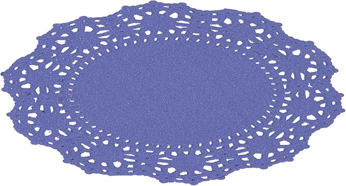 Pastry Tek 4 x 4 Inch Paper Lace Doilies, 4000 Disposable Table Doilies - Elegant Lace Finish, Long Lasting, Purple Paper Doily, for Pastries, Cupcakes, Desserts - Restaurantware