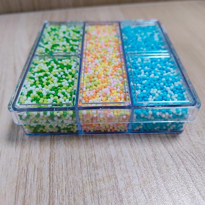 HeDeon&Rles 2mm Edible Colorful Pearls Sprinkles for Baking Caketopper Valentines St. Patrick's Day Easter Sprinkles Cake Decoration Birthday Wedding Caketopper
