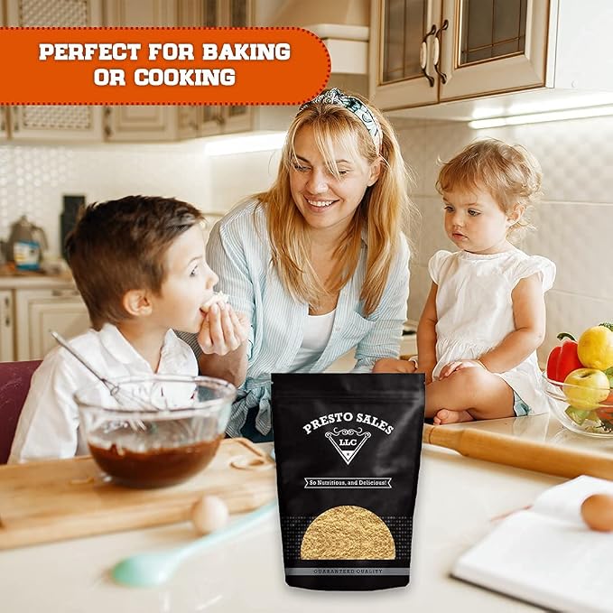 Walnut, Raw Flour/Meal, Californian Luscious, Finely Ground, Fresh, Cooking, Baking, Protein, Fiber, Healthy, Breads, Useful, Packed in a Resealable 1 lb. (16 oz.) Pouch bag by Presto Sales LLC