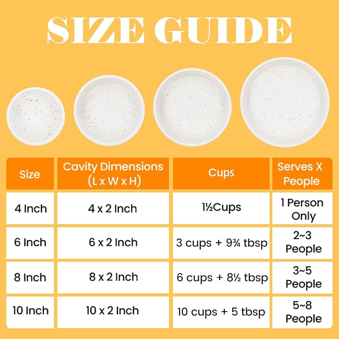 Vinino 8 Inch Silicone Round Cake Pan with Metal Reinforced Frame, Nonstick Silicone Springform Pan for Baking Suitable for Making Layers, Cheese & Chocolate Cakes
