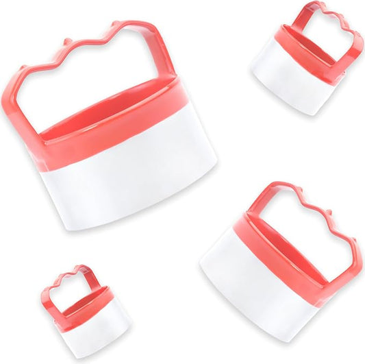 4-Piece Round Cookie & Biscuit Cutters Set - Ergonomic Design, Red Silicone Grip, 0.4mm Stainless Steel, Ideal for Baking Fun Treats, Sizes: 2.5", 3", 3.5", 4"