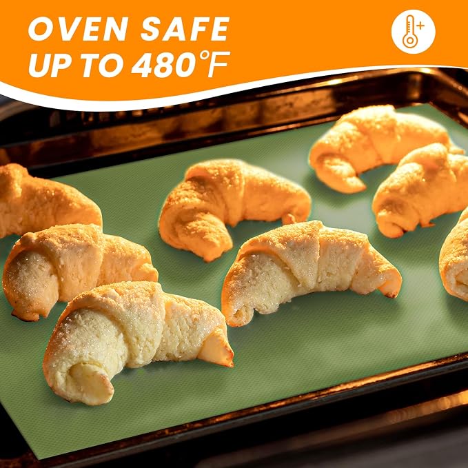 Silicone Baking Mat Roll - Non-stick Pastry Mat, Reusable Dough Rolling Mat Cookie Sheet, Non Slip Countertop Protector Mat, Counter Mat, Oven Mat