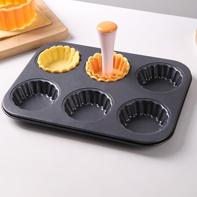 Egg Tart Molds, Tart Tamper Set, Food-Safe, Non-Stick Pastry Dough Press For Shells, Dishwasher-Friendly Baking Tools With Removable Parts, Ideal For Home Bakers