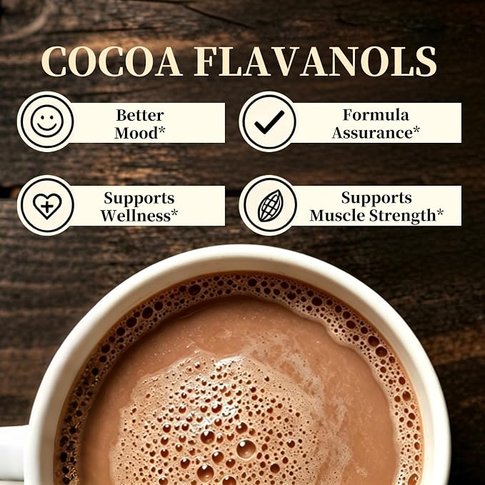 High Flavanol Cocoa Powder | 10x Concentrated Dark Cocoa Extract, Natural Flavonoids & Epicatechin, Plant-Based Superfood, Non-GMO, Vegan Friendly