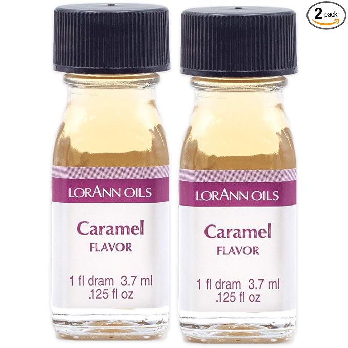 LorAnn Oils Super Strength Flavoring - Used For Candy Making, Flavoring, Baking, Hard Candy, & Flavor Oils - Bold, Natural Flavors 4X Stronger Than Extracts - Caramel, Pack of 2, 0.125 fl oz