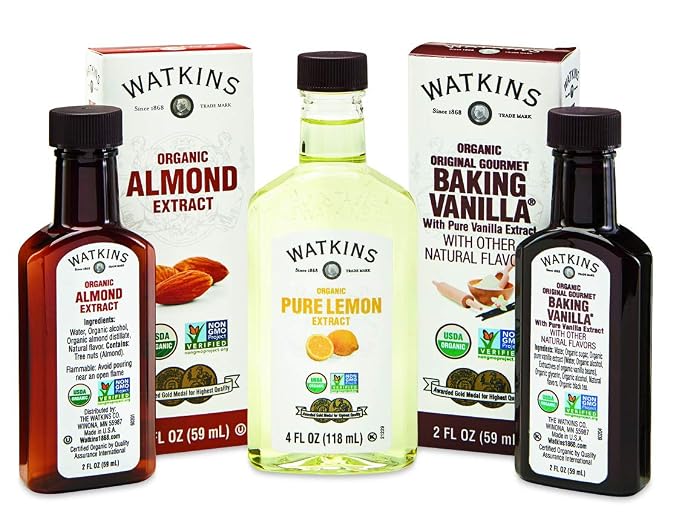 Watkins Organic Pure Almond Extract, 4 oz. Bottle, 3-Pack