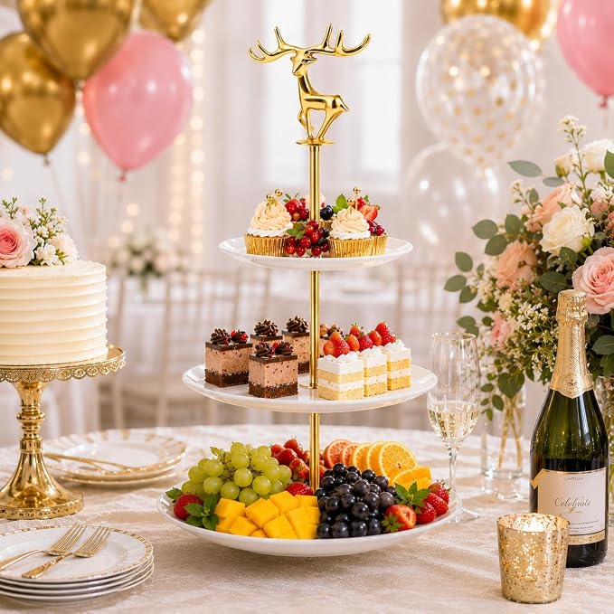 3 Tier Cake Stand Hardware Tiered Tray Plate Hardware Kit Heavy Metal Holder Fruit Plate Stand Food Plate Stand