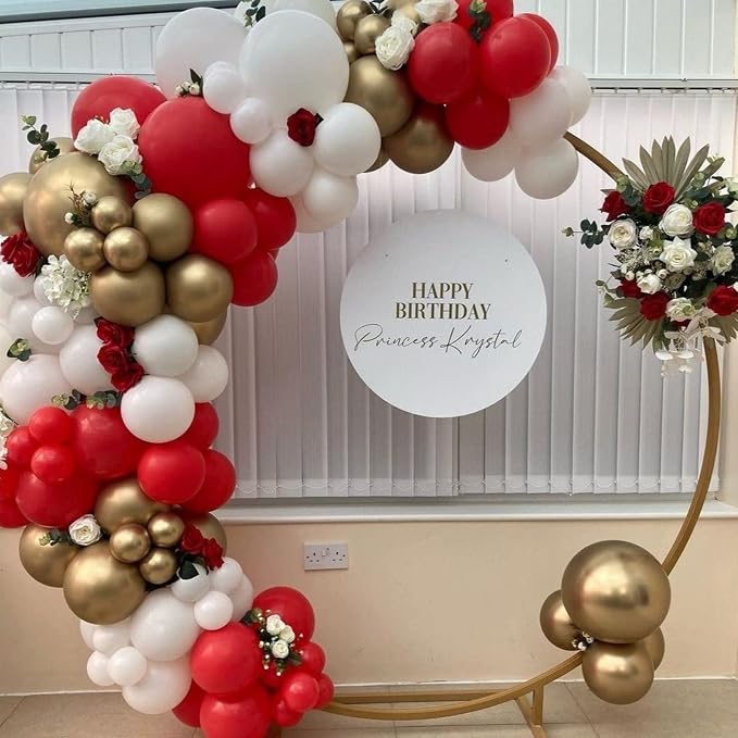 Voircoloria 130pcs Red Balloons Different Sizes 18" 12" 10" 5" Party Latex Balloons for Valentine's Day Birthday Christmas Baby Shower Wedding Anniversary Party Decorations