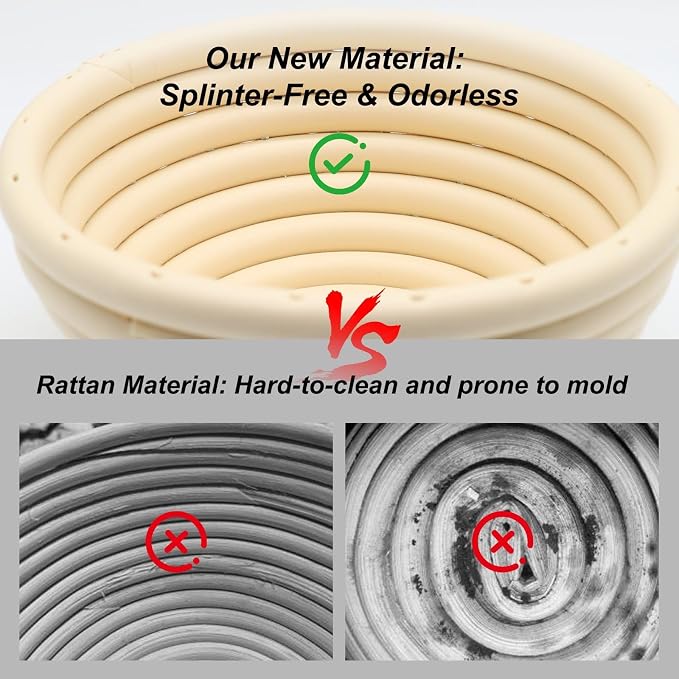 5 Inch Mini Banneton Bread Proofing Basket Set of 4, Easy-Clean Round Sourdough Proofing Basket, Small Banneton for Sourdough Bread Baking Supplies with Liners