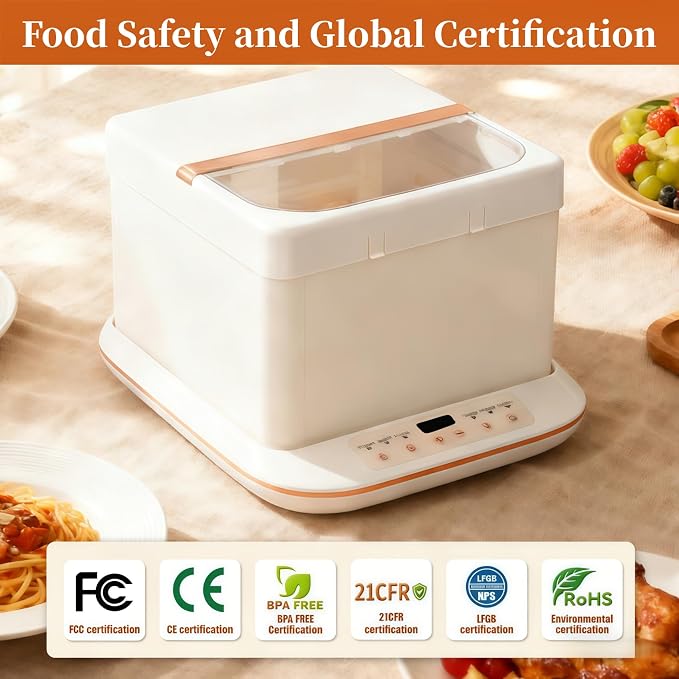 Folding Proofer & Slow Cooker, 30-250℉ Temp Control with 24H Timer, Collapsible Dough Fermentation Box, Space Saving Sourdough Starter Warmer Kit for Bread Pizza Dough Yogurt Home Baking