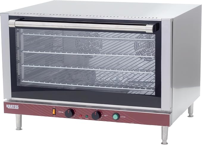 Kratos Commercial Oven, Full Size Countertop Electric Convection Oven with Steam Control, Stainless Steel, 208/240V (29M-061)