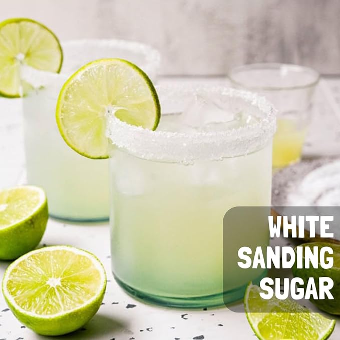White Sanding Sugar | White Sprinkles | Edible Coarse Sugar Crystals | For Baking Dessert Decorating, Cake, Cupcake, Cookie, Ice Cream | Wedding Christmas Holiday Party | 4.6 Ounces
