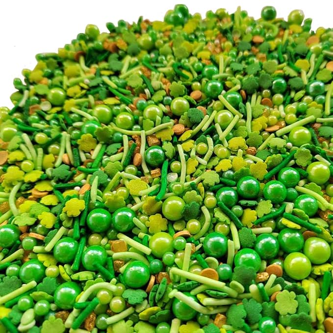 Homankit St Patrick's Day Baking Sprinkles Edible Cookie Decorations Cake Cupcake Topper Decoration 3.35 Ounce