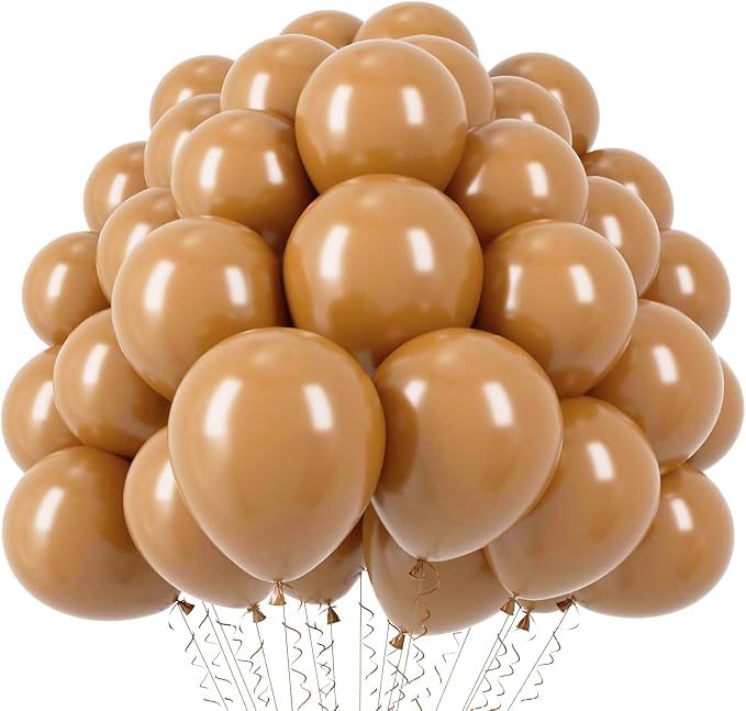 Voircoloria 110pcs Brown Balloons 12inch Brown Latex Party Balloons for Graduation, Bear Themed Party, Wedding, Birthday, Bridal Shower, Baby Shower, Anniversary Party Decorations